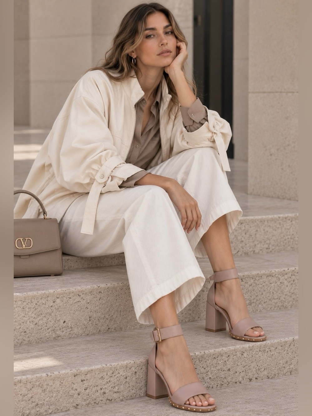 Valentino Garavani Rockstud Ankle Strap Sandals Heels